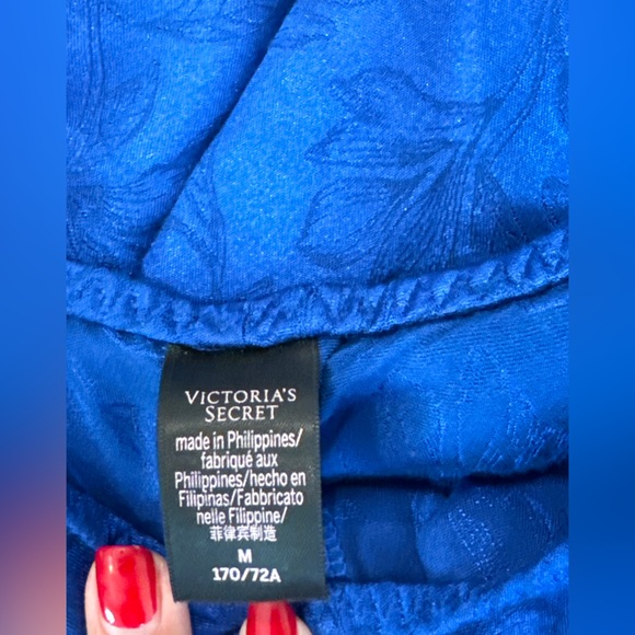 Victoria's Secret Women's Satin Blue sexy two piece Pajamas M - Picture 6 of 7